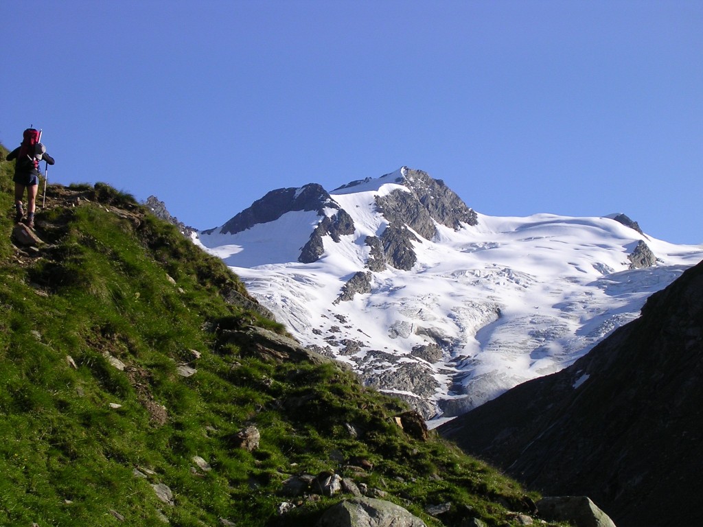 Bergführer Vittorio Messini auf dem Weg zum Philipp-Reuter Biwak